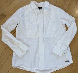 Roberto Cavalli White Dress Shirt with Signature Embroidery Boys Size 10